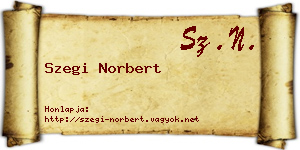 Szegi Norbert névjegykártya